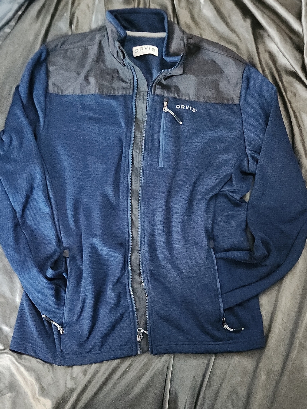 Orvis Navy and Black Full-Zip Performance Jacket